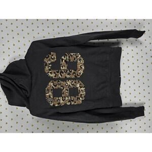 Victorias Secret Pink BLING GOLD CHEETAH Logo Hoodie Jacket Full Zip VTG XS